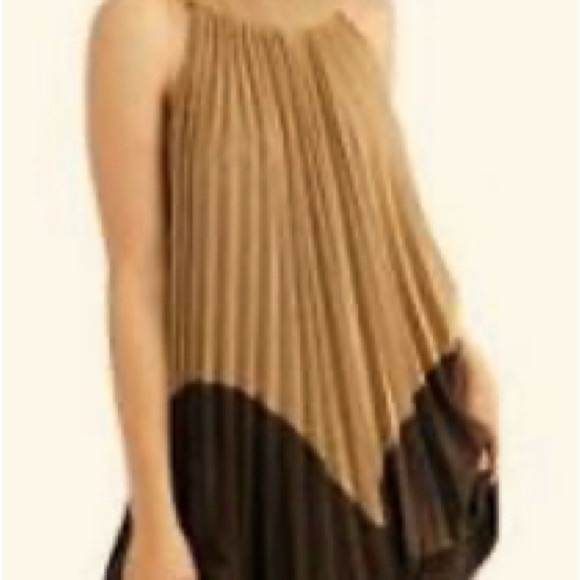 FREE PEOPLE Goddess Wear pleated, a-line, gold/bronze shimmer cocktail dress🔥🔥 - Picture 4 of 10